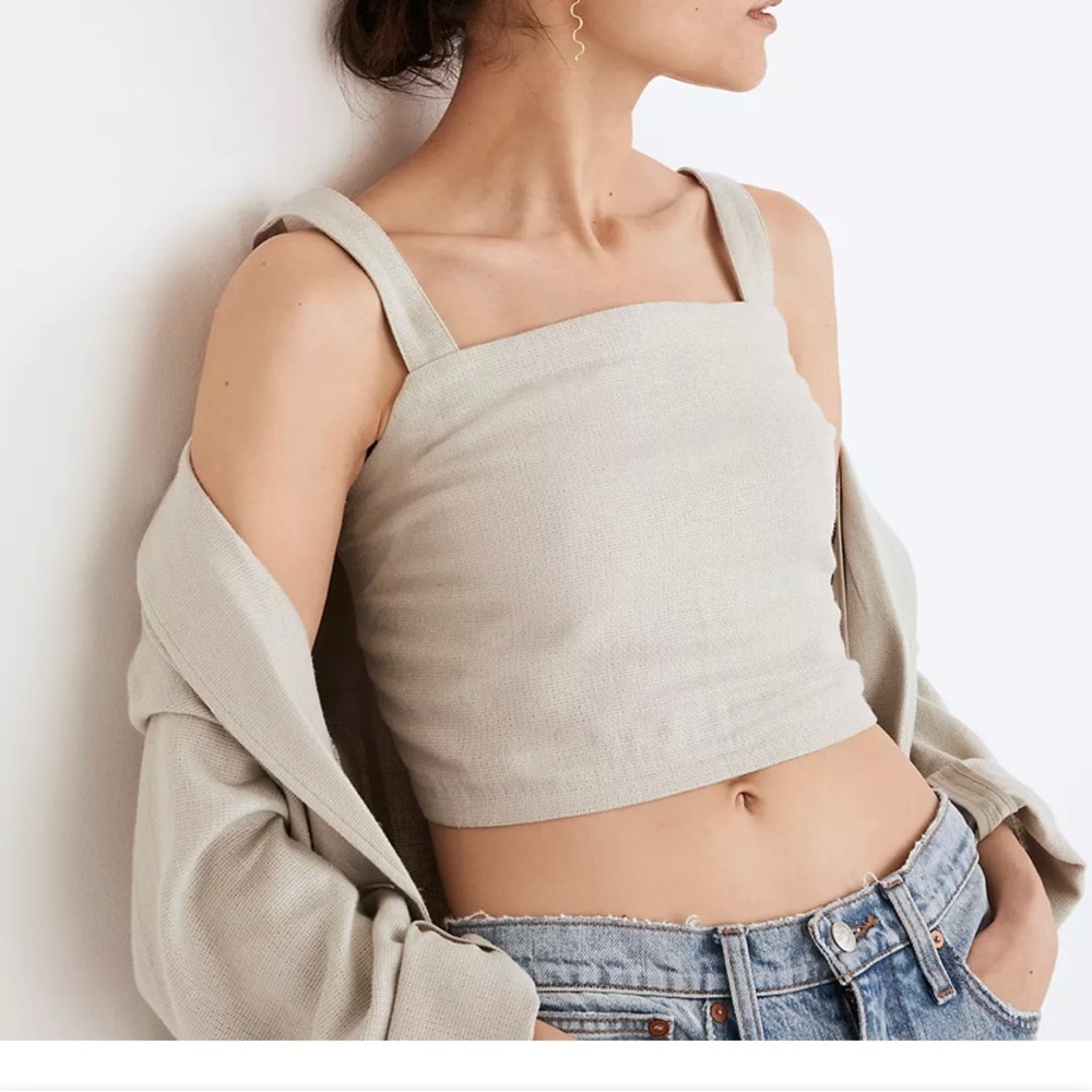 Madewell Abbie Crop Top in Ashen Sage